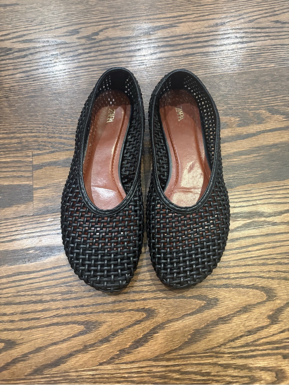 Zara Black Woven Ballet Flats - NWOT. Size 37
